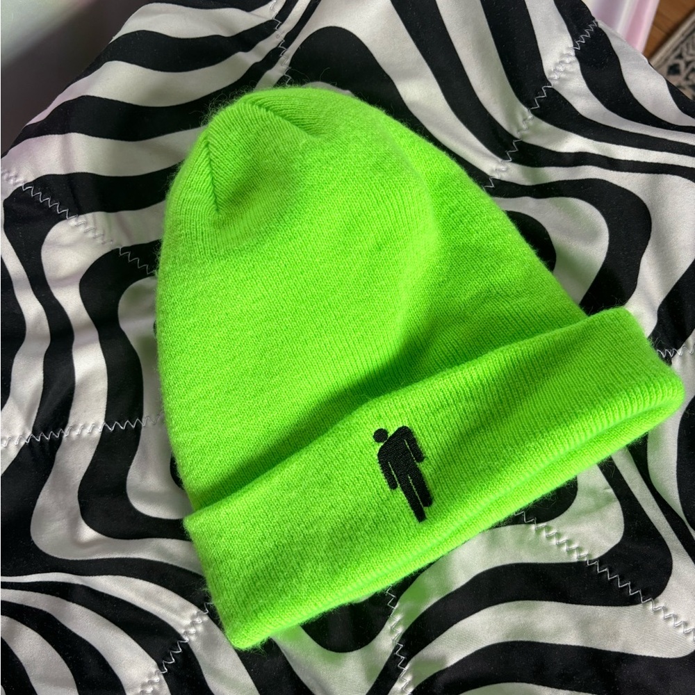 Billie Eilish Blohsh Neon Green Beanie - Official Merch